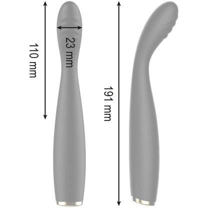 Close-up do vibrador flexível IBIZA para ponto G e clitóris, mostrando o design ergonómico e material de silicone de alta qualidade.