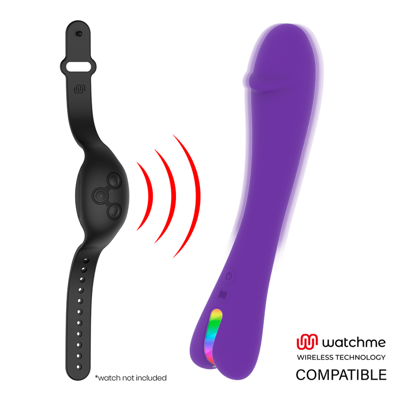 Vibrador MR BOSS Enzo roxo em silicone com tecnologia sem fio Watchme e 10 vibrações