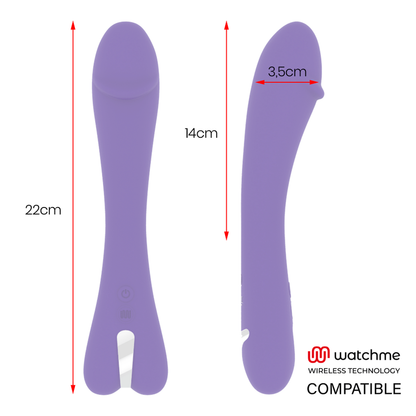 Vibrador MR BOSS Enzo roxo em silicone com tecnologia sem fio Watchme e 10 vibrações