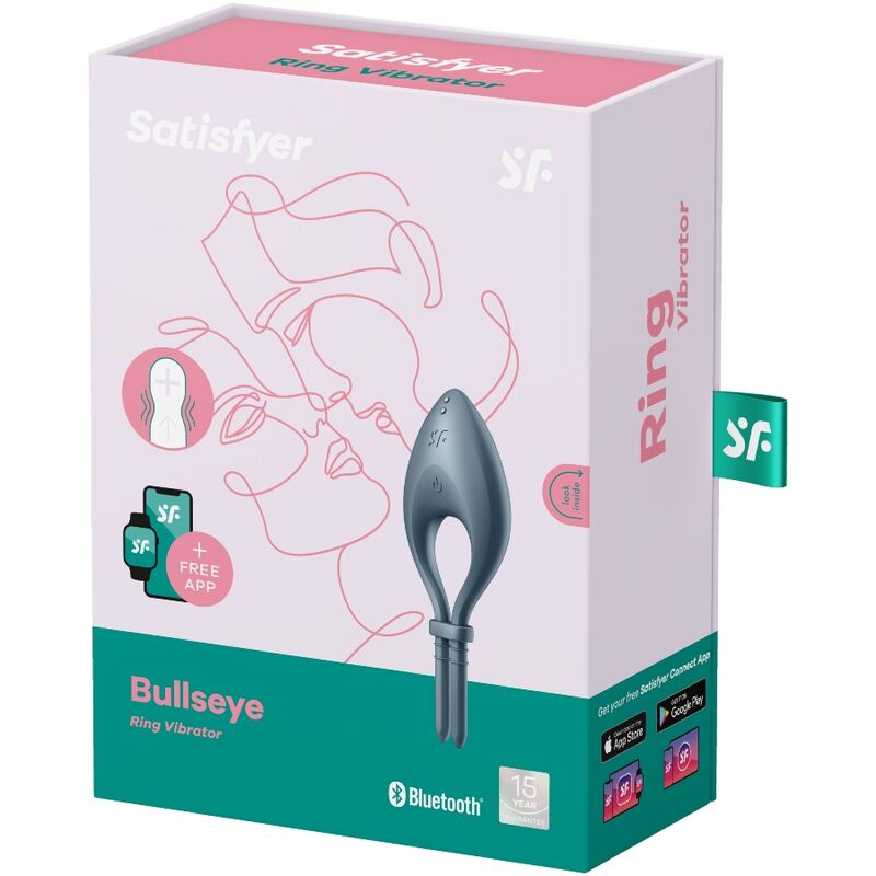 Satisfyer Anel Peniano Vibrador Bullseye App Connect, ideal para controlo via aplicação e ajuste personalizado.