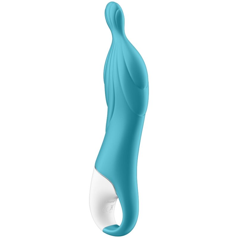 Vibrador Satisfyer A-Mazing 2 turquesa para estimulação profunda do ponto A, com design ergonómico e silicone suave.
