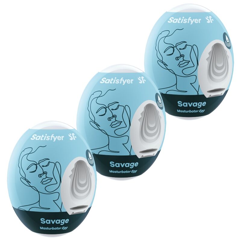 Satisfyer 3 Ovos Masturbadores Savage para prazer masculino com tecnologia Hydro-Active