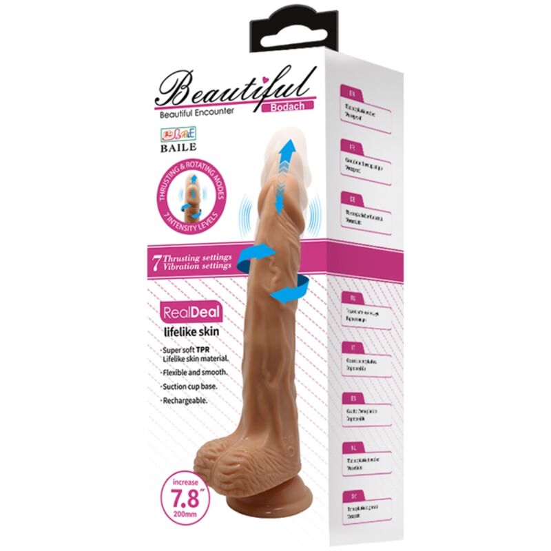 Vibrador realista Pretty Love Encontro Bodach com múltiplas funções e design ergonómico