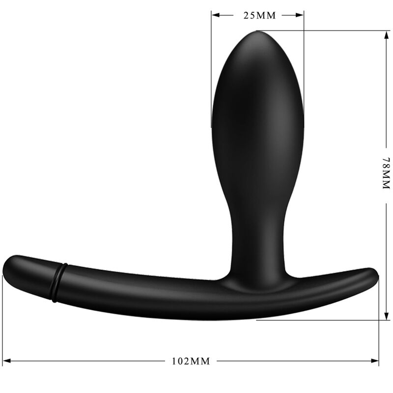 Close-up do PRETTY LOVE Plug Anal Inflável Drake, mostrando seu design elegante em silicone preto e a bomba para enchimento.