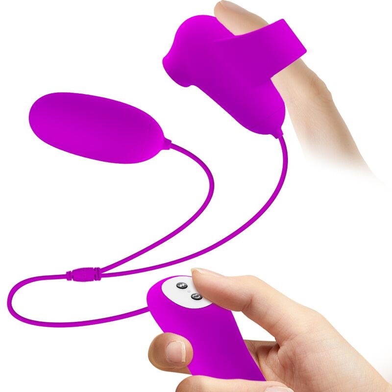 Close-up da PRETTY LOVE Bala Vibratória com Ventosa, mostrando o design e a textura em silicone roxo para estimulação clitoriana.