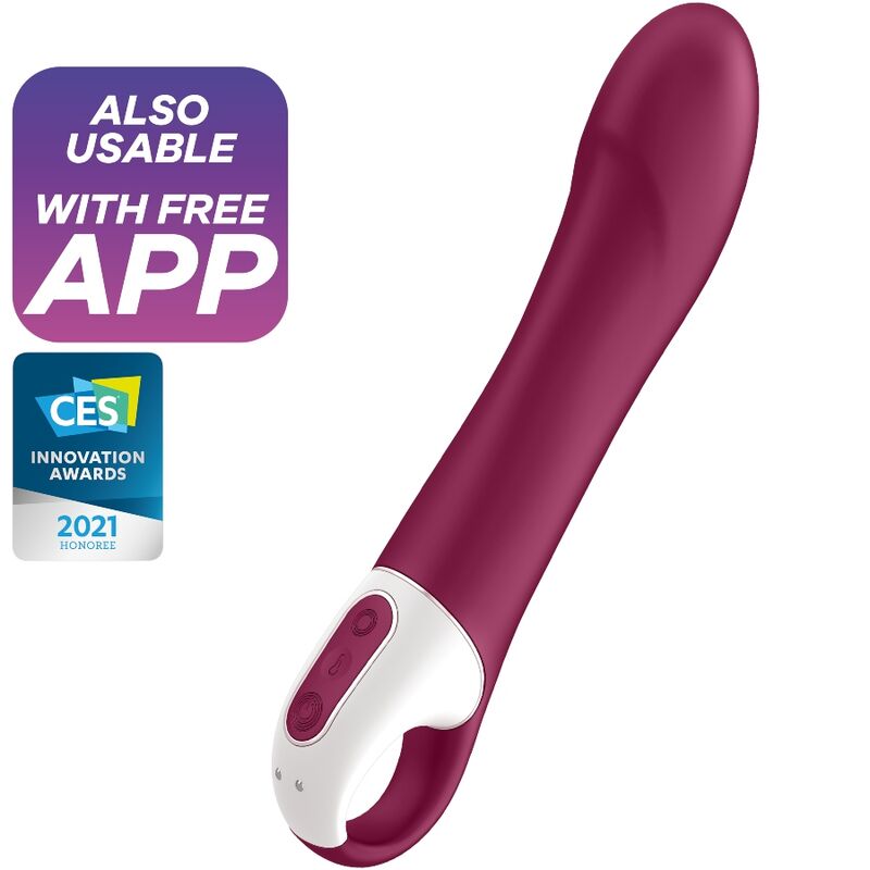 Vibrador Satisfyer Big Heat com aquecimento e app, ideal para estimulação do ponto G.