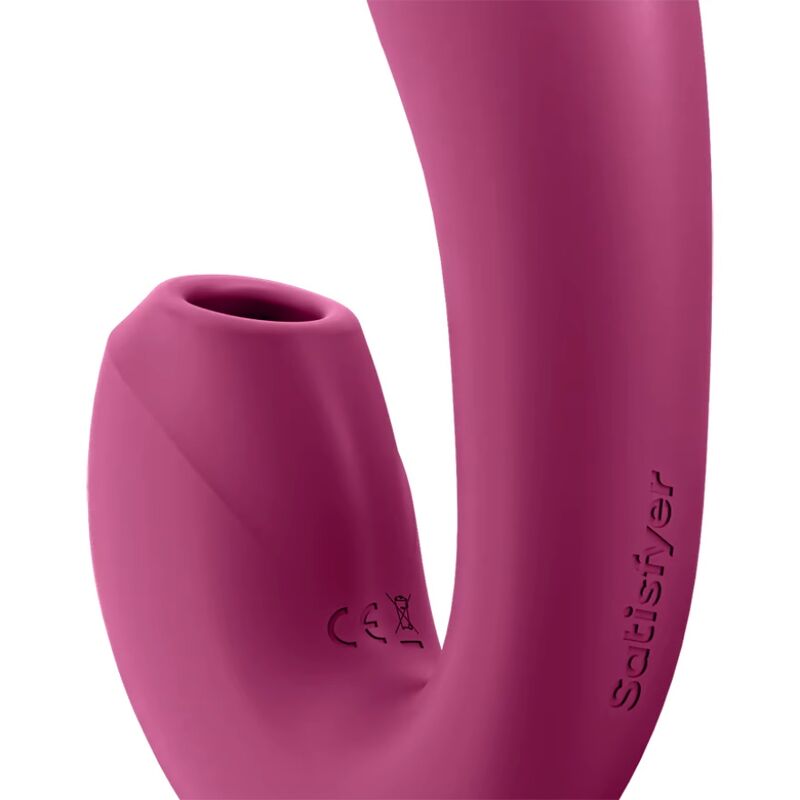 Satisfyer Vibrador Estimulador Sunray Vermelho com App Control para prazer duplo de ponto G e clítoris.