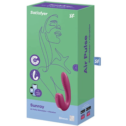 Satisfyer Vibrador Estimulador Sunray Vermelho com App Control para prazer duplo de ponto G e clítoris.