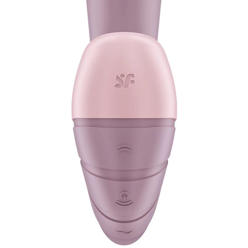 Satisfyer Supernova Estimulador de Pulso de Ar e Vibração Dupla em branco, mostrando seu design flexível e pontas de estimulação.