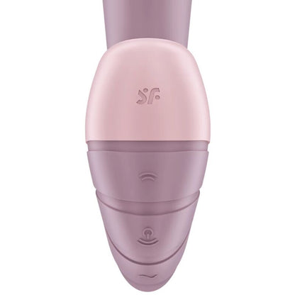 Satisfyer Supernova Estimulador de Pulso de Ar e Vibração Dupla em branco, mostrando seu design flexível e pontas de estimulação.