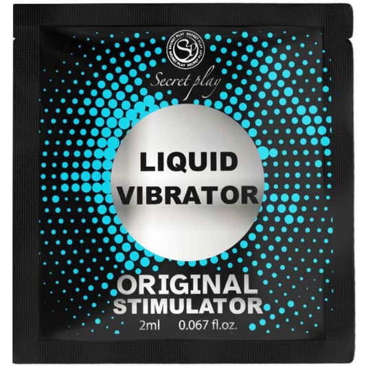 Sachê de Vibrador Líquido Estimulador Unissex SECRETPLAY 2 ML com efeito de ondas vibratórias.