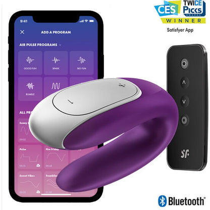 Vibrador Satisfyer Double Fun Roxo para Casais com Controlo Via App