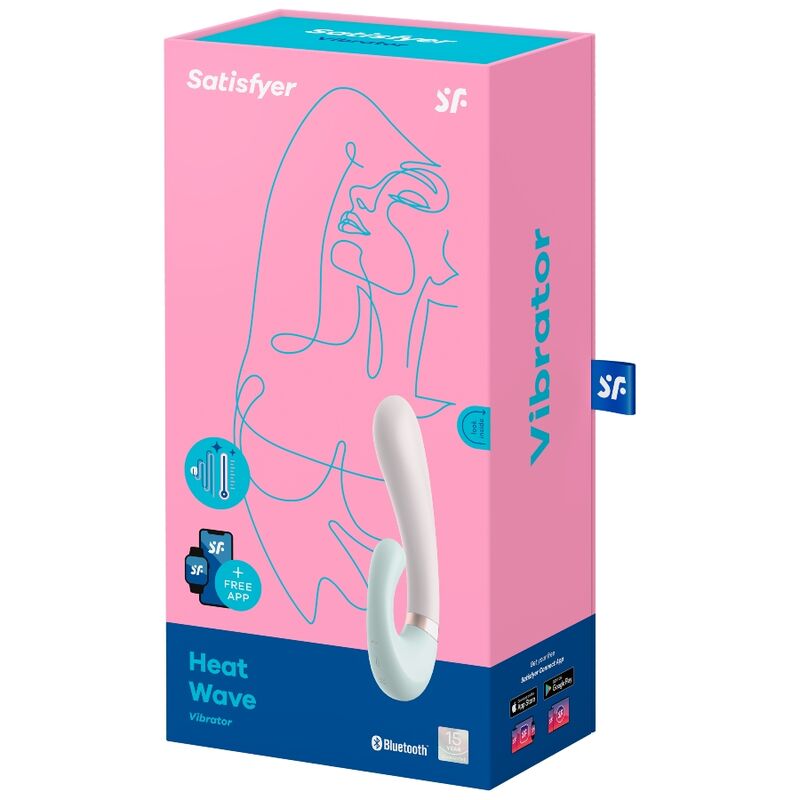 Satisfyer Vibrador Heat Wave rosa com ondas de calor e controlo por app, exibindo design ergonómico e silicone suave.
