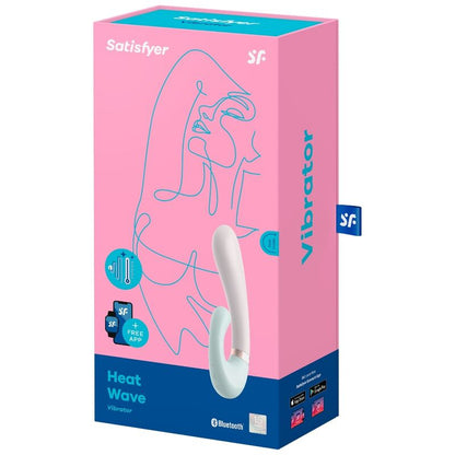 Satisfyer Vibrador Heat Wave rosa com ondas de calor e controlo por app, exibindo design ergonómico e silicone suave.