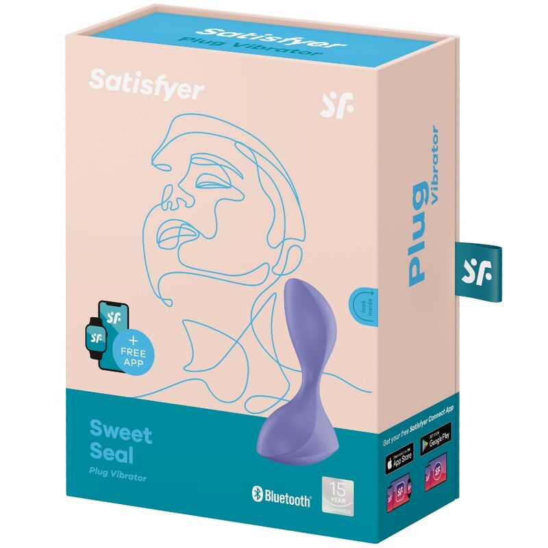 Satisfyer Plugue Vibratório Sweet Seal App Roxo com controlo inteligente, exibindo design ergonómico e cor.