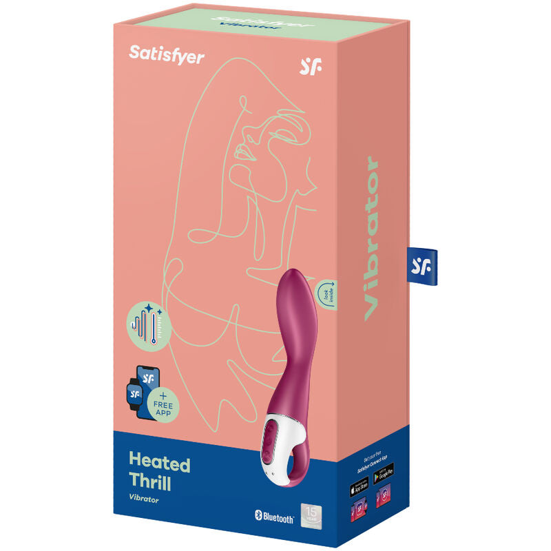 Satisfyer Vibrador Ponto G Aquecido com App, mostrando design ergonómico e material de silicone macio.
