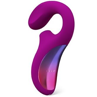 Close-up do Vibrador LELO ENIGMA Cruise Deep Rose, destacando seu design ergonômico e material de silicone.