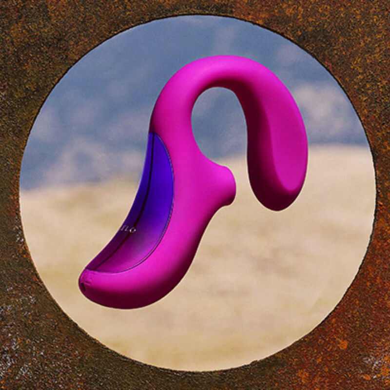 Close-up do Vibrador LELO ENIGMA Cruise Deep Rose, destacando seu design ergonômico e material de silicone.