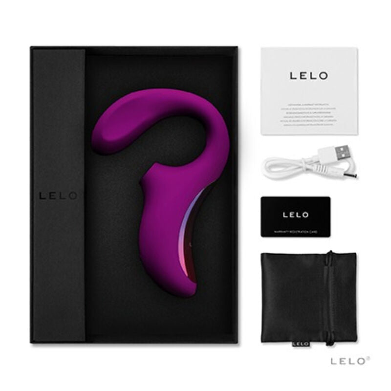 Close-up do Vibrador LELO ENIGMA Cruise Deep Rose, destacando seu design ergonômico e material de silicone.