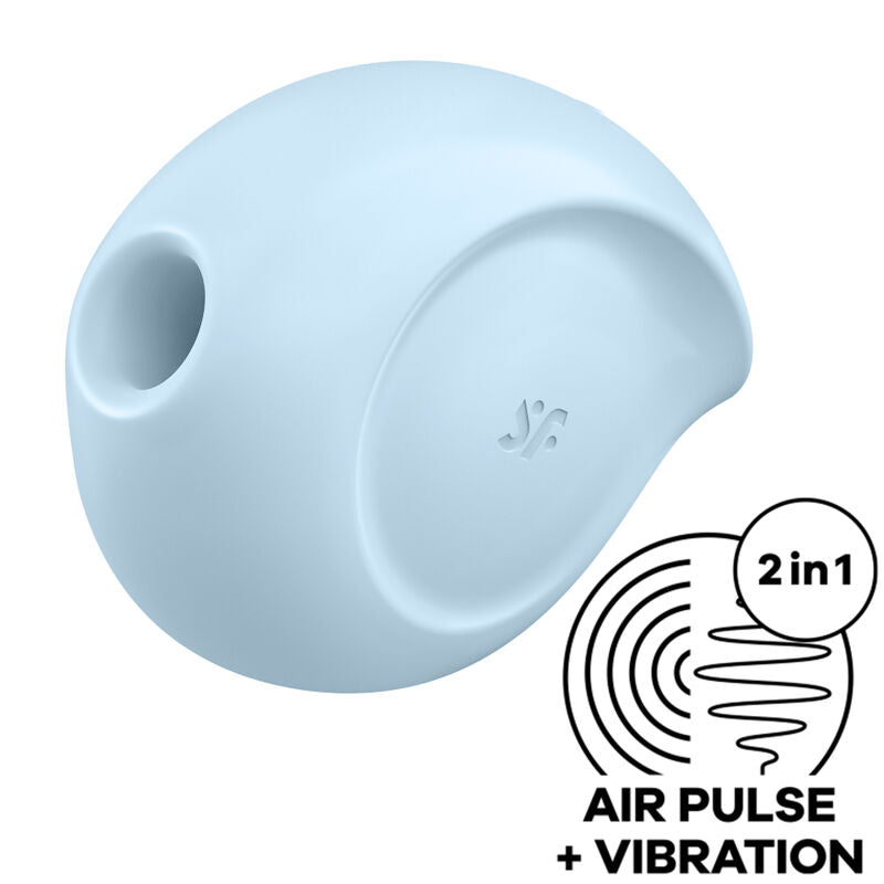 Satisfyer Sugar Rush Estimulador de Pulso de Ar e Vibrador Duplo Rosa, detalhe do design e da porta de carregamento.