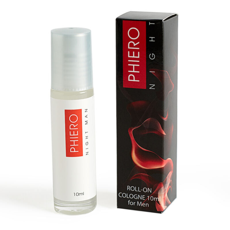 Frasco de Phiero Night Man Perfume Feromônios Masculino da 500 COSMETICS com aplicador roll-on.