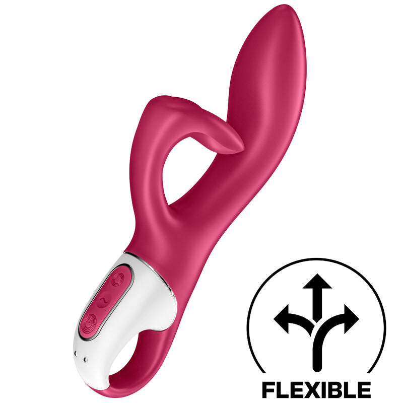 Close-up of the Satisfyer Vibrador Embrace Me Ponto G e Clitoriano Flexível Berry, showcasing its ergonomic design and smooth silicone texture.