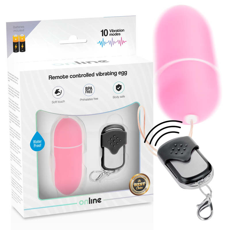 Ovo Vibrante com Controle Remoto Grande Rosa