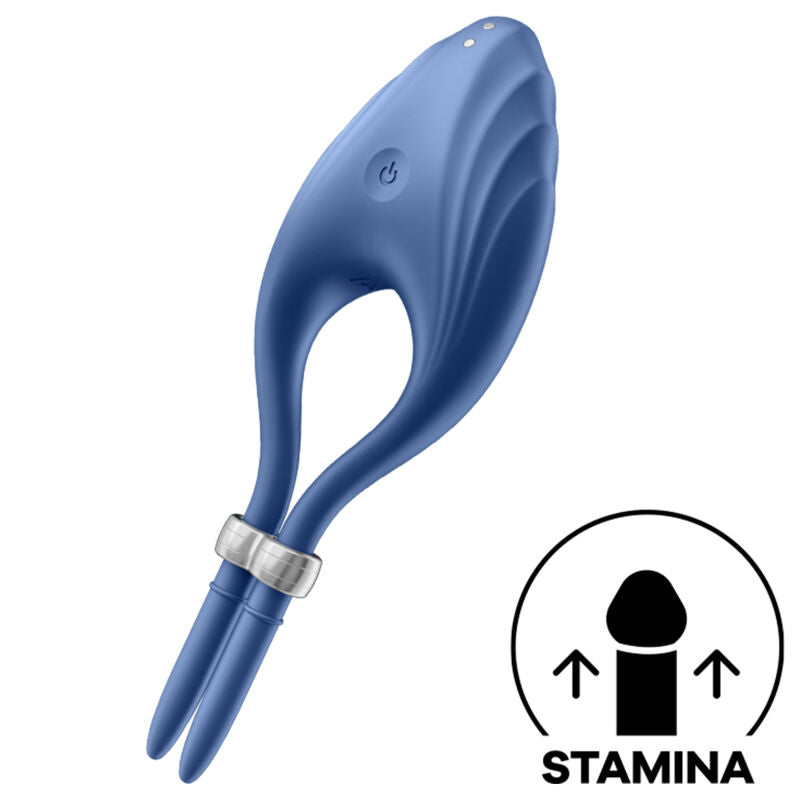 Satisfyer Anel Vibrador Duelist Ajustável Azul para prazer intenso e ereções firmes