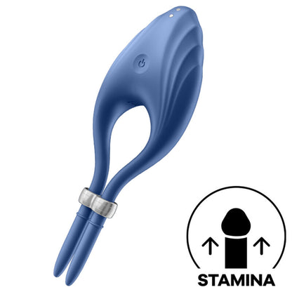 Satisfyer Anel Vibrador Duelist Ajustável Azul para prazer intenso e ereções firmes