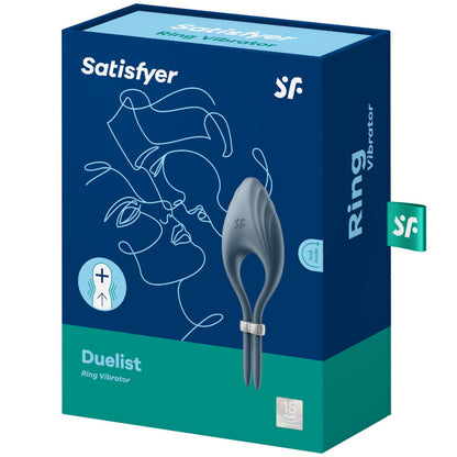 Satisfyer Anel Vibrador Duelist Ajustável Azul para prazer intenso e ereções firmes