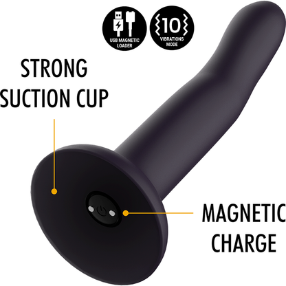 Dildo vibratório MYTHOLOGY Duman Mystic S que muda de cor com temperatura, compatível com Watchme.