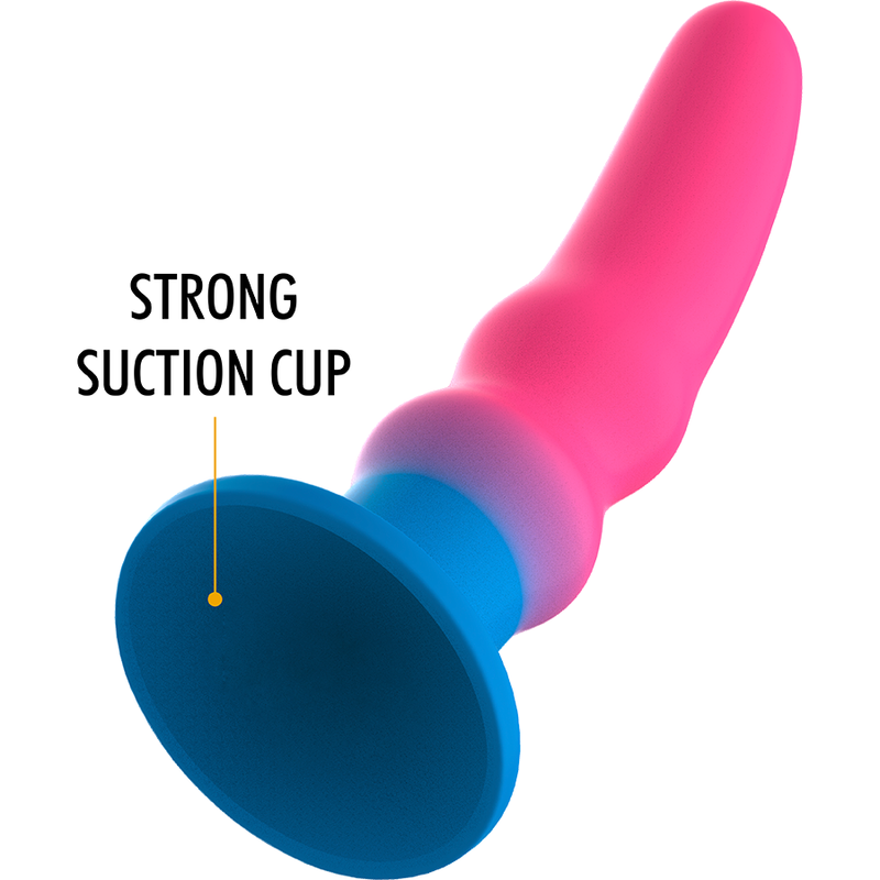 Detalhe do Dildo Anal MYTHOLOGY Kuno Utopia S, mostrando seu design ergonómico e cor neon.