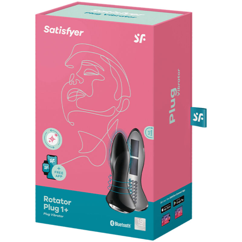Satisfyer Rotator Plug 1+ Vibratório Anal com App Vermelho, detalhe do design ergonómico e material de silicone.
