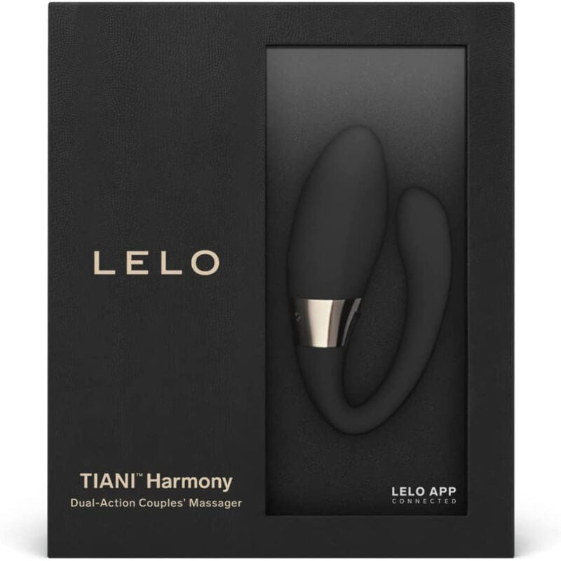 Lelo TIANI Harmony Massageador para casais app-controlado preto, exibindo seu design ergonômico e acabamento suave.