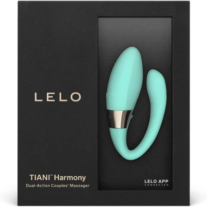 Lelo TIANI Harmony massageador de casal aqua, exibindo design ergonómico e botões de controlo.