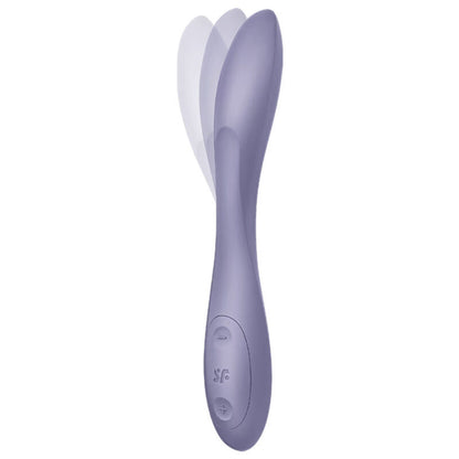 Satisfyer Vibrador G-Spot Flex 2 Roxo com design ergonómico para estimulação do ponto G e clitóris.