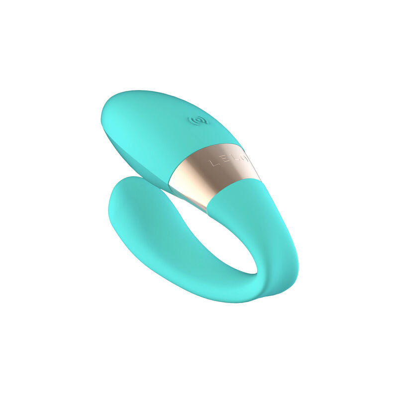 Lelo TIANI Harmony massageador de casal aqua, exibindo design ergonómico e botões de controlo.