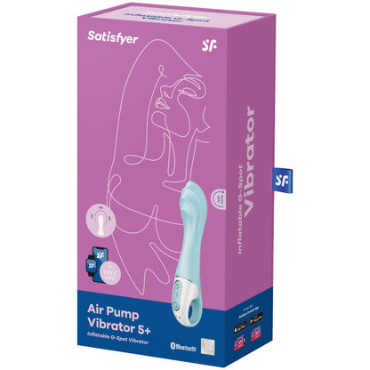 Close-up of the Satisfyer Vibrador Air Pump 5 Connect, an inflatable G-Spot vibrator with app control.
