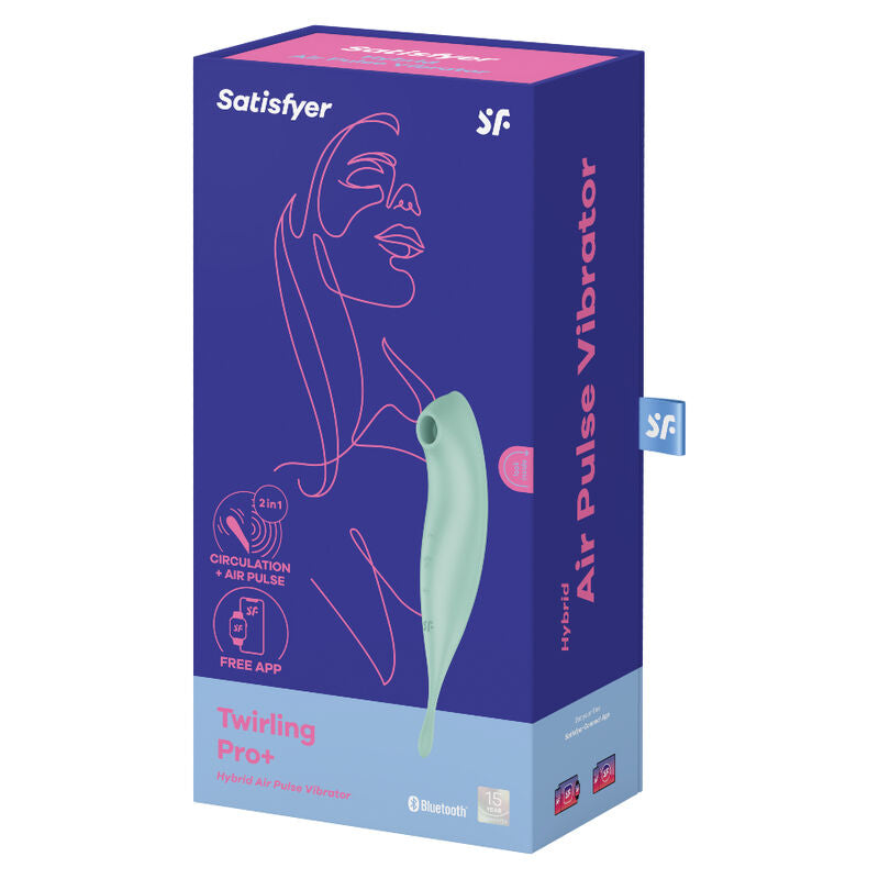 Satisfyer Twirling Pro+ Vibrador de Ondas de Pressão e Vibração App Vermelho, detalhe do design ergonômico e ponta de estimulação.