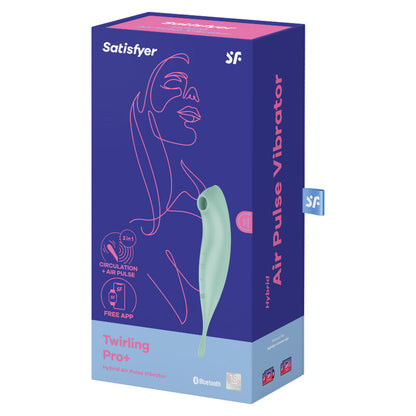 Satisfyer Twirling Pro+ Vibrador de Ondas de Pressão e Vibração App Vermelho, detalhe do design ergonômico e ponta de estimulação.