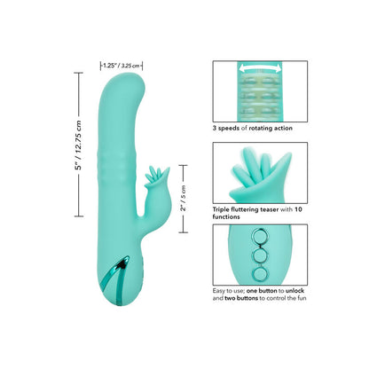 Vibrador com Rotação e Estimulador de Clitóris Bel Air Bombshell Verde Claro