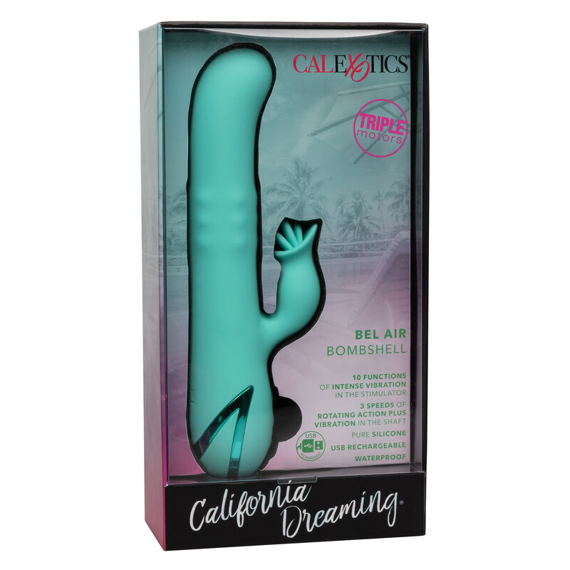 Vibrador com Rotação e Estimulador de Clitóris Bel Air Bombshell Verde Claro