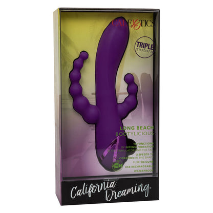 Vibrador de Tripla Ação Long Beach Bootylicious Roxo