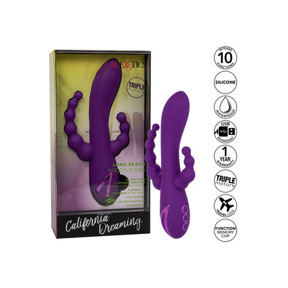 Vibrador de Tripla Ação Long Beach Bootylicious Roxo