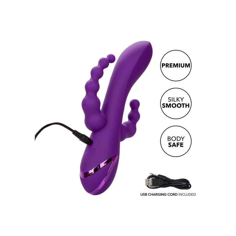 Vibrador de Tripla Ação Long Beach Bootylicious Roxo