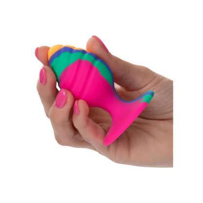 Plug Anal Médio em Silicone com Design Redemoinho e Ventosa