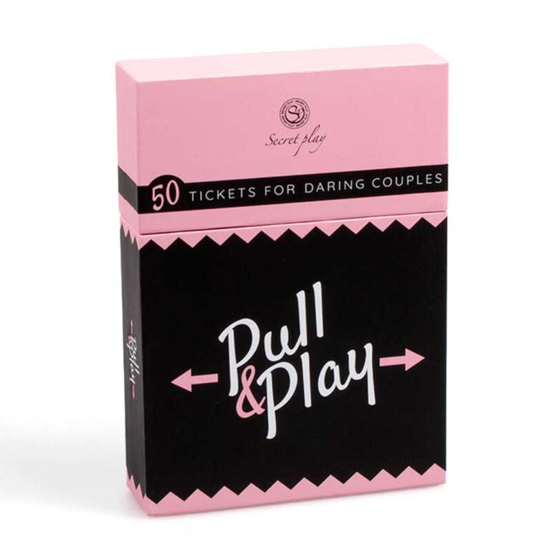 Jogo de Cartas Pull & Play da Secretplay para casais, com 100 testes interativos para estimular a paixão.