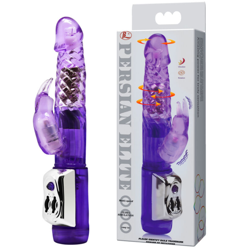 Vibrador Rabbit Persinal Elite BAILE com dupla rotação para estimulação clitoriana e ponto G.
