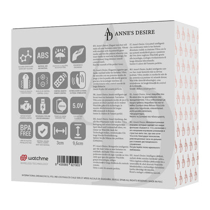 ANNE'S DESIRE Panty Pleasure Secret com Tecnologia WATCHME Preto, vibrador de calcinha discreto para prazer íntimo.
