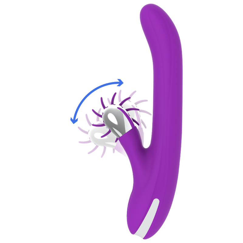 Detalhe do vibrador FUN FUNCTION Rotação Coelho 2.0 em silicone supermacio, com design ergonómico e cabeça oscilante.